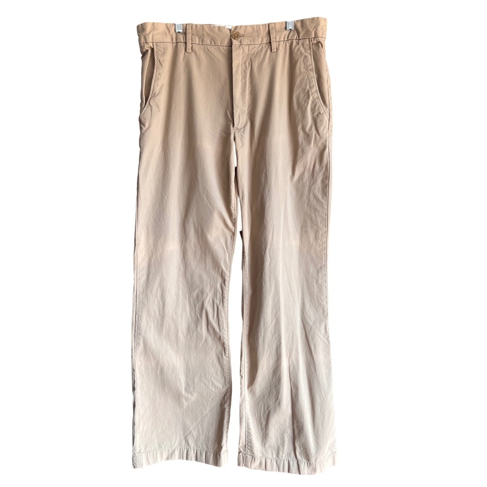Banana Republic Mens Khaki Chino Pants Straight Leg Tan 100% Cotton 36x32 Staple